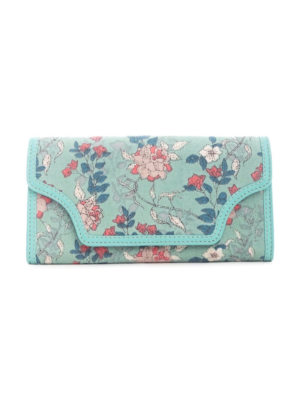Western Wallet Leather Wallet Floral Print Mint Wallet